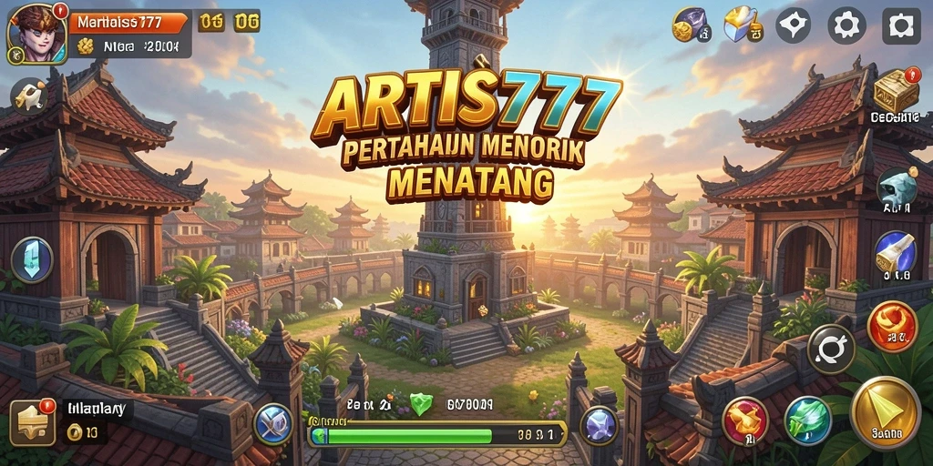 Screenshot ARTIS777 menampilkan aksi seru dalam gameplay Tower Defense.