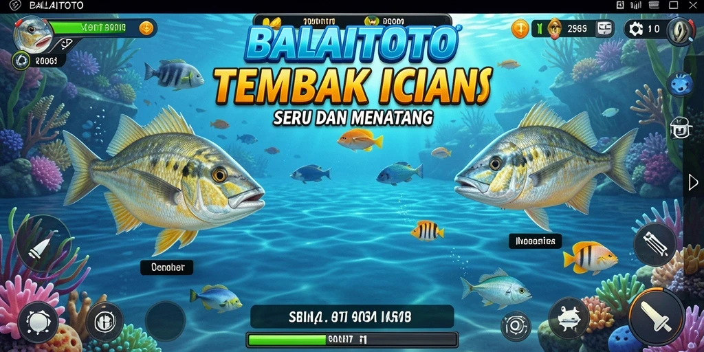 Screenshot menunjukkan gameplay seru Tembak Ikan di BALAITOTO.