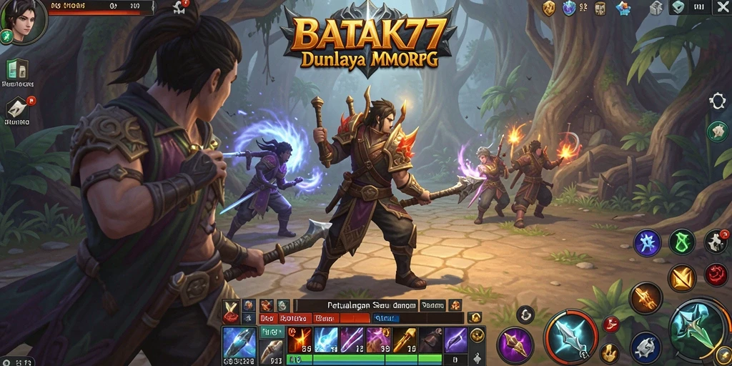 Screenshot utama BATIK77 menunjukkan aksi seru dalam pertempuran MMORPG.