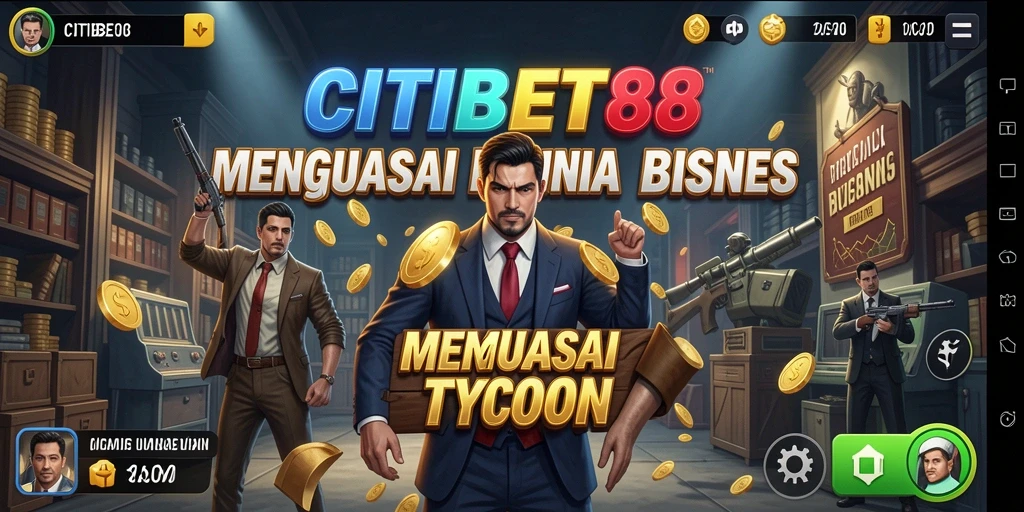 Screenshot menunjukkan pemain mengelola bisnis dengan strategi cerdas.