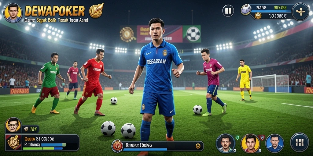 Tangkapan layar DEWAPOKER menampilkan aksi seru pertandingan sepak bola.