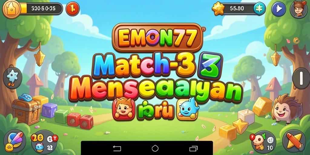Tampilkan gameplay seru EMON77 dengan grafis Match-3 yang menarik.