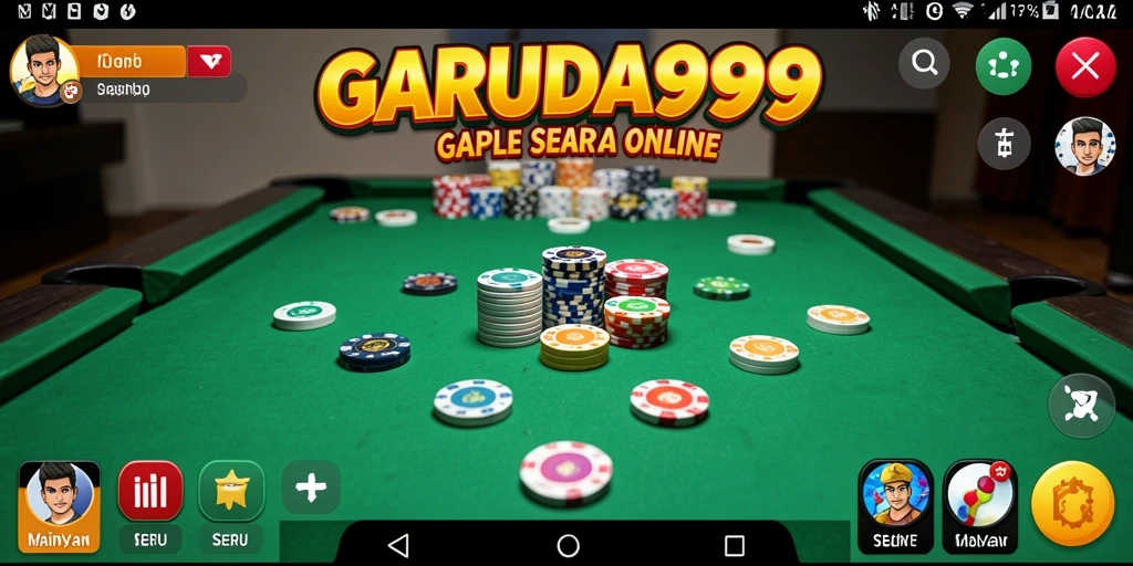 Tampilan seru saat bermain Gaple di GARUDA999 dengan teman-teman.