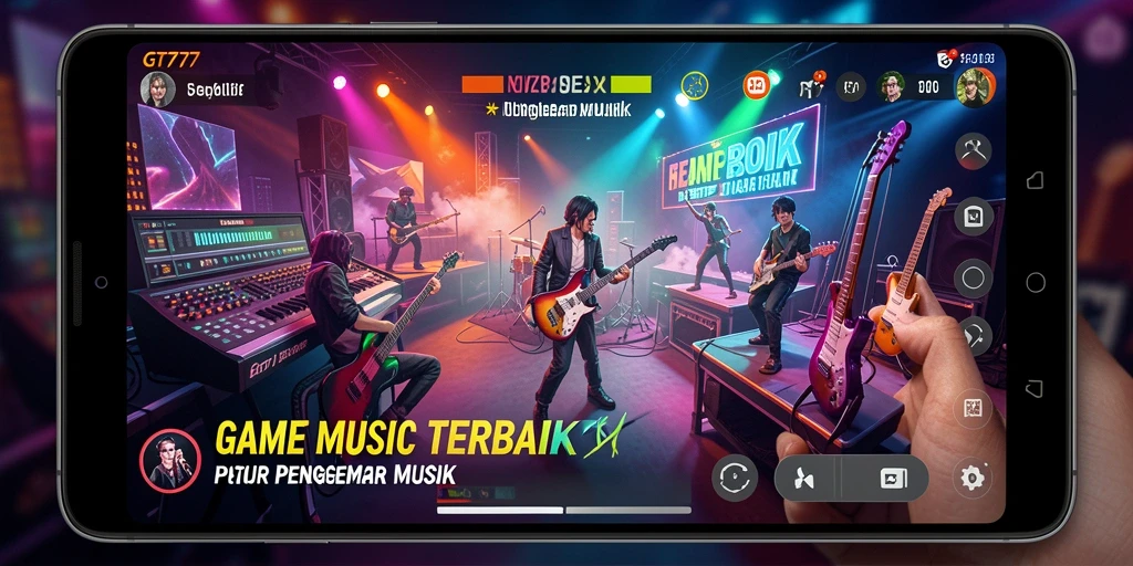 Screenshot dari gameplay GT777 yang menampilkan pengalaman menyanyi yang seru.