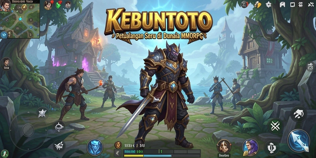 Tampilan gameplay KEBUNTOTO dengan aksi petualangan MMORPG yang mendebarkan.