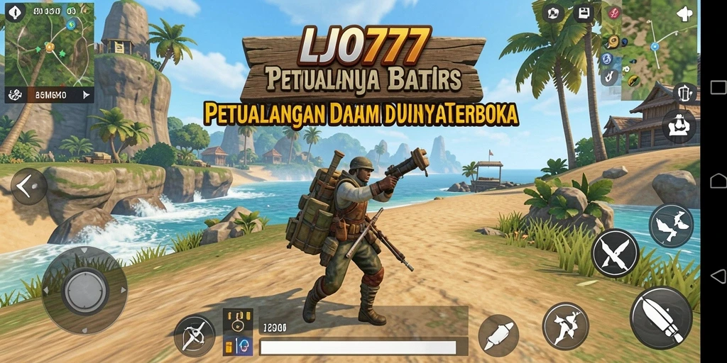 Screenshot LJO777 menampilkan eksplorasi dalam dunia terbuka yang luas.