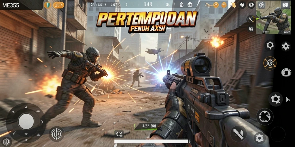 Gameplay intens dan seru dalam <strong>ME355</strong> saat pertempuran langsung.