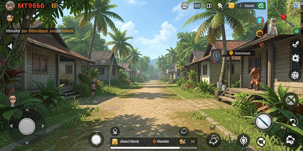 Screenshot utama MT966 menunjukkan gameplay mendalam dalam simulasi kehidupan.