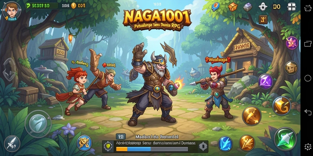 Screenshot gameplay NAGA1001 menampilkan pertarungan seru dan karakter menawan.