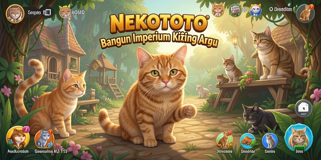 Tampilan gameplay menarik dari NEKOTOTO dengan kucing-kucing lucu.