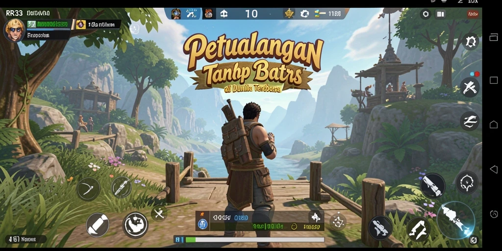 Screenshot gameplay menampilkan dunia terbuka yang luas dan aktivitas seru.