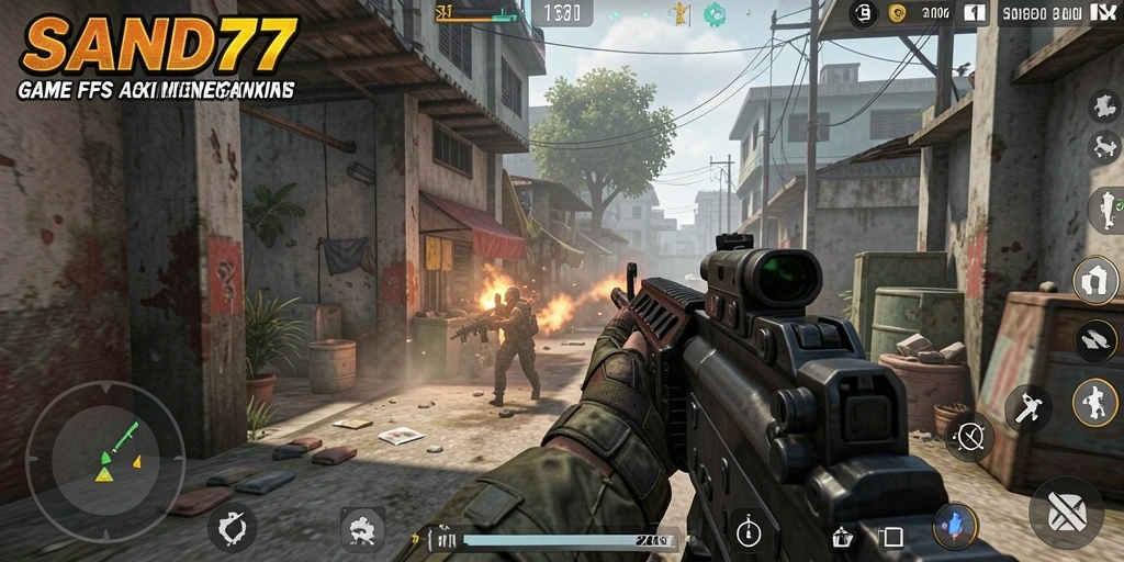 Gameplay SAND77 menampilkan tembak-menembak intens dan grafis yang mengagumkan.