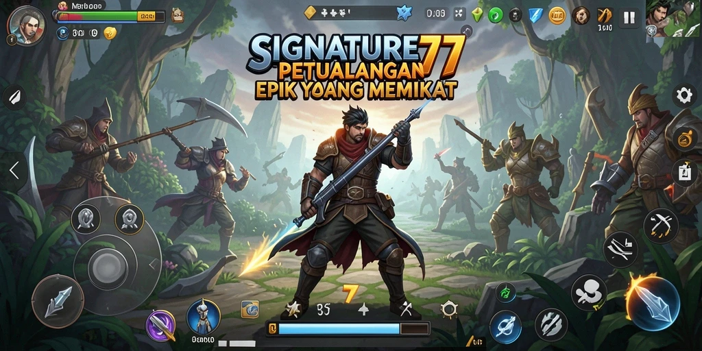 Gameplay SIGNATURE77 menampilkan aksi petualangan yang dinamis dan mendebarkan.