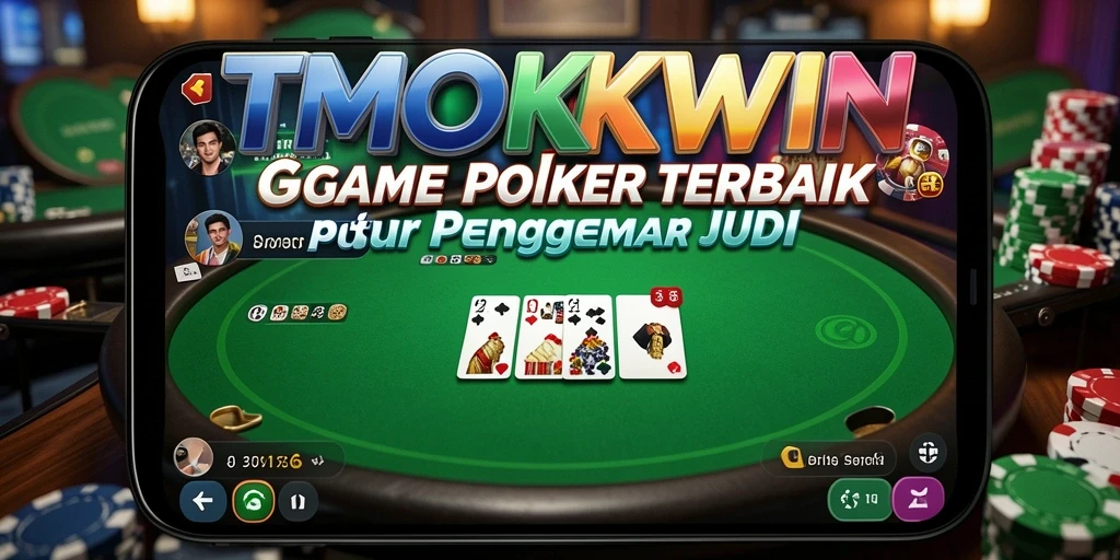 Screenshot gameplay poker TMOKWIN menampilkan aksi seru di meja.